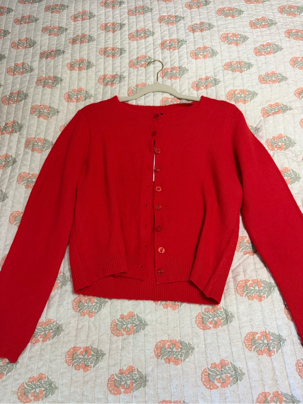 NWT Boutique Red Button-Up Women's Sweater Cardigan